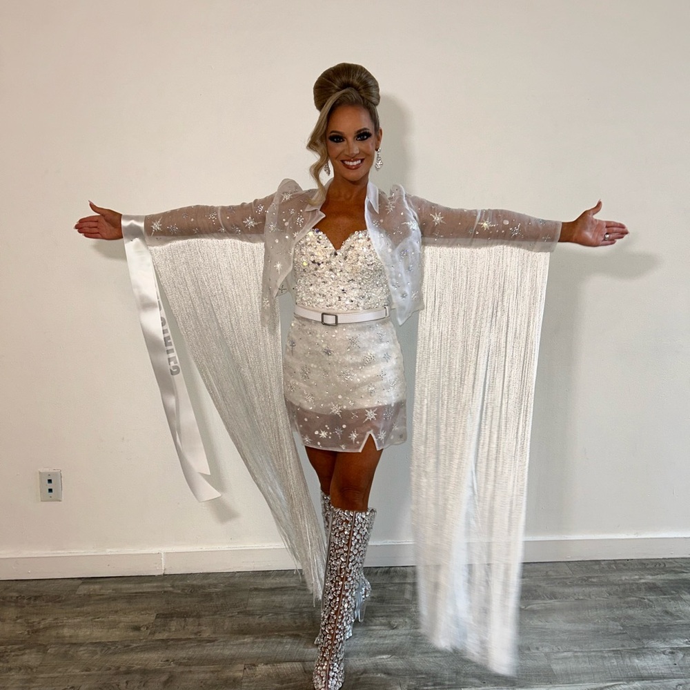 White Fringe Star Dress